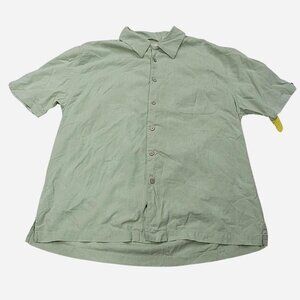 Cubavera Green Pineapple Silk Blend Button-Up Size M